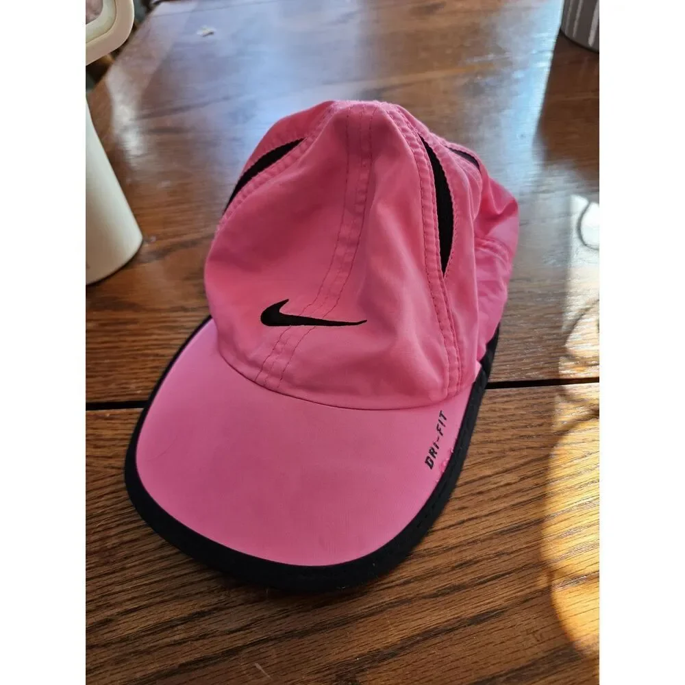 Nike Dri Fit Girls Swoosh Hat Cap‎ Pink Adjustable Lightweight Active Size 4/6x